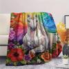 1PC Rainbow Unicorn Art Print FlAannel Blanket, High quality Comfortable for All Seasons, Home Decor, Warmth and Comfort