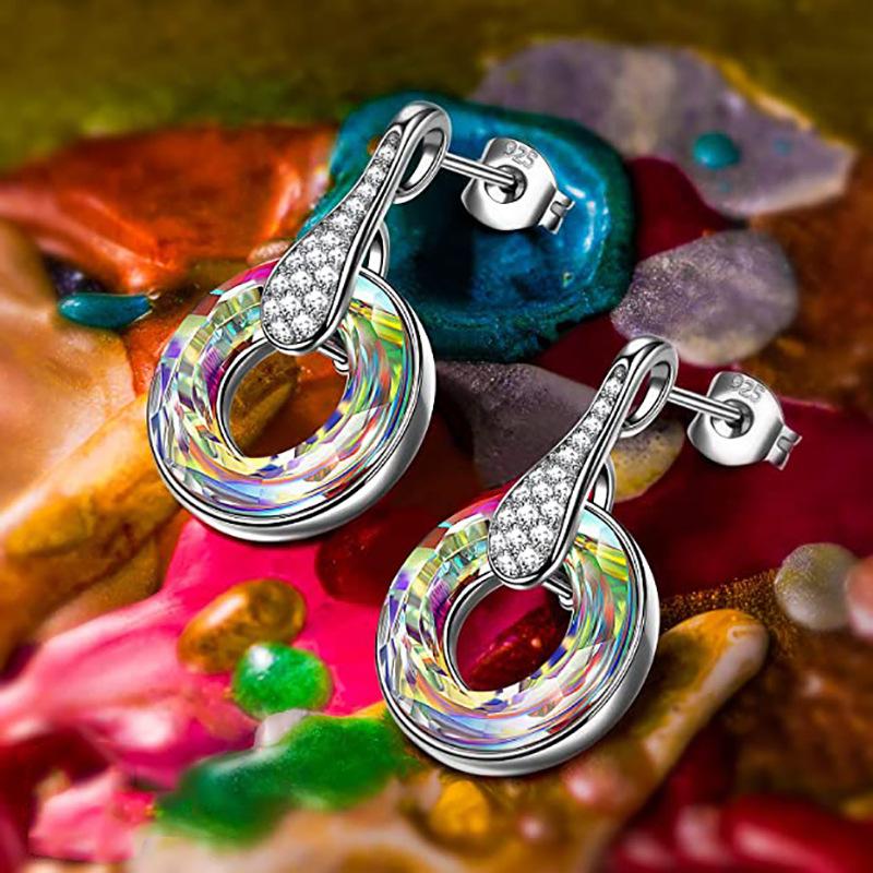 Accessories Fashion, Creative Color Zircon Earrings Women, Earrings Versatile Earrings