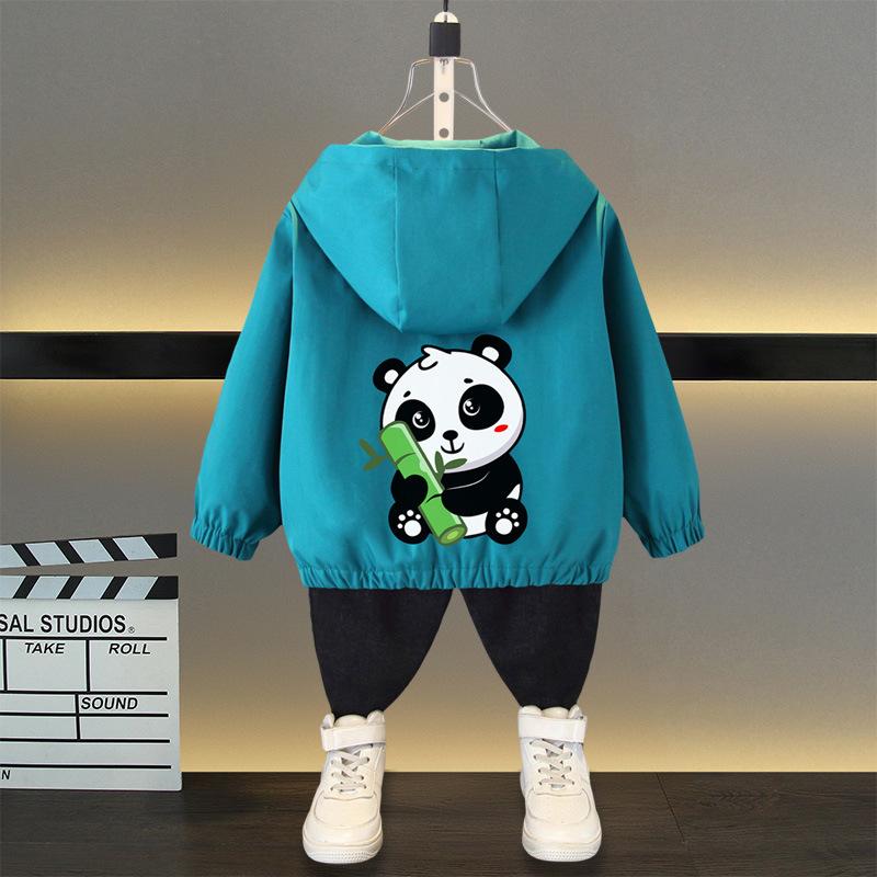 Spring and Autumn 1 2 3 4 5 6 Years Boys Coats Patchwork Cartoon Dinosaur Pattern Hooded Windbreaker Leisure Overcoat for Kids Birthday Present