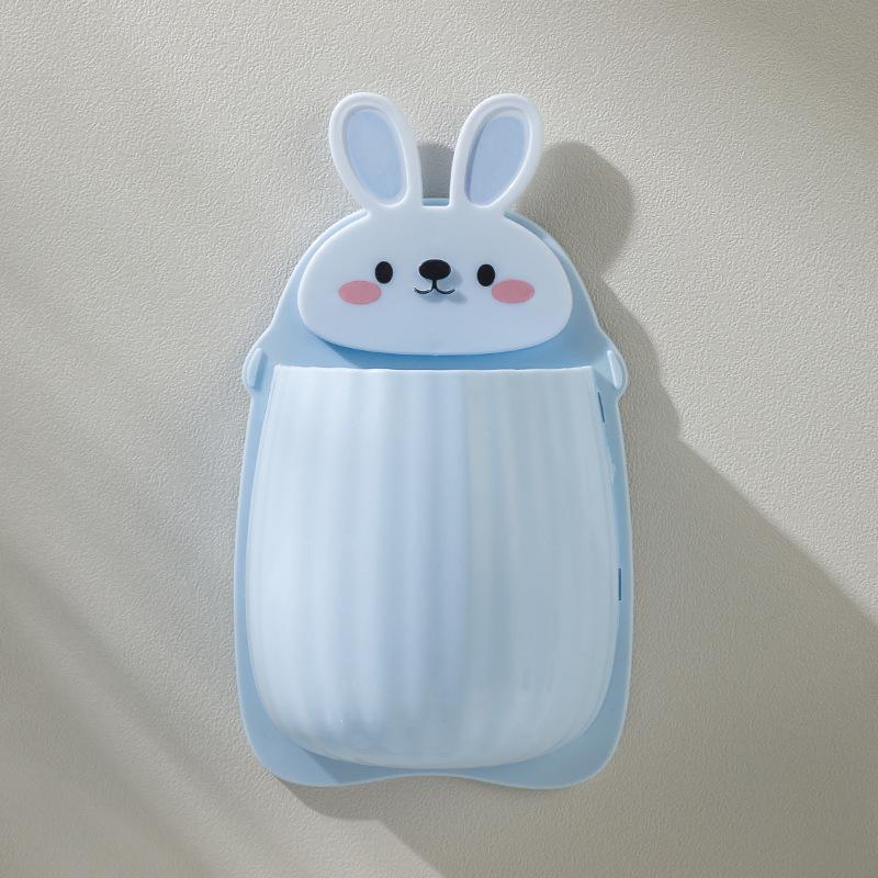 1PCS Cartoon Rabbit Storage Rack Dormitory Bathroom Makeup Tool Organizer Toothbrush Bedside Wall Mounted Storage Box