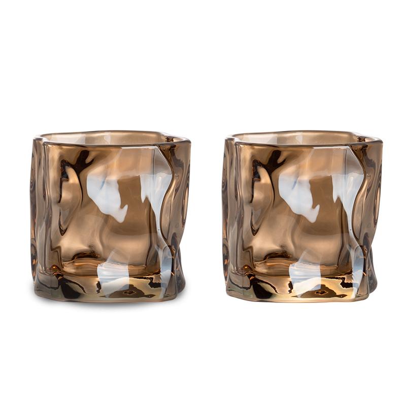 GIANXI Transparent Glass Cup Iceberg Irregular Shape Household Coffee Cup Bar KTV Cann Beverage Cup Kitchen Bar Supplies