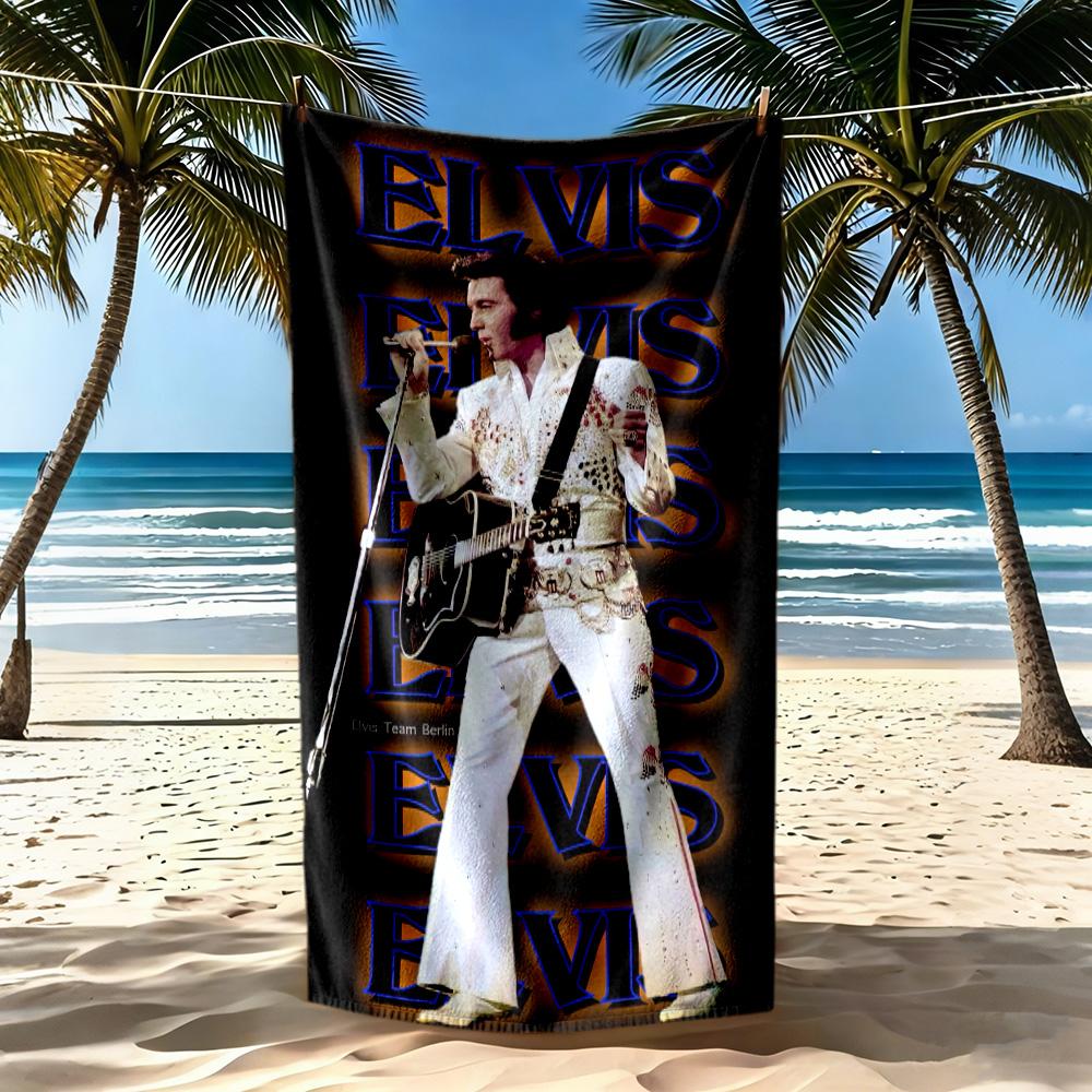 Elvis Beach Towel High Absorbency Quickdry Comfortable Lightweight Suitable For Sports Travel Swimming Yoga Bathroom Beach And Pool
