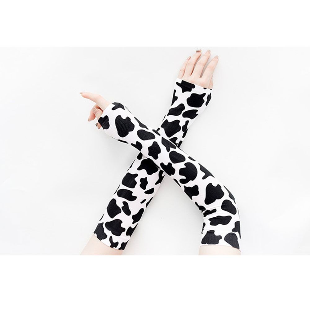 1Pair UV Resistant Sleeve Cover Cow Pattern Ice Sleeves Durable Ice Silk Sleeves  Outdoor