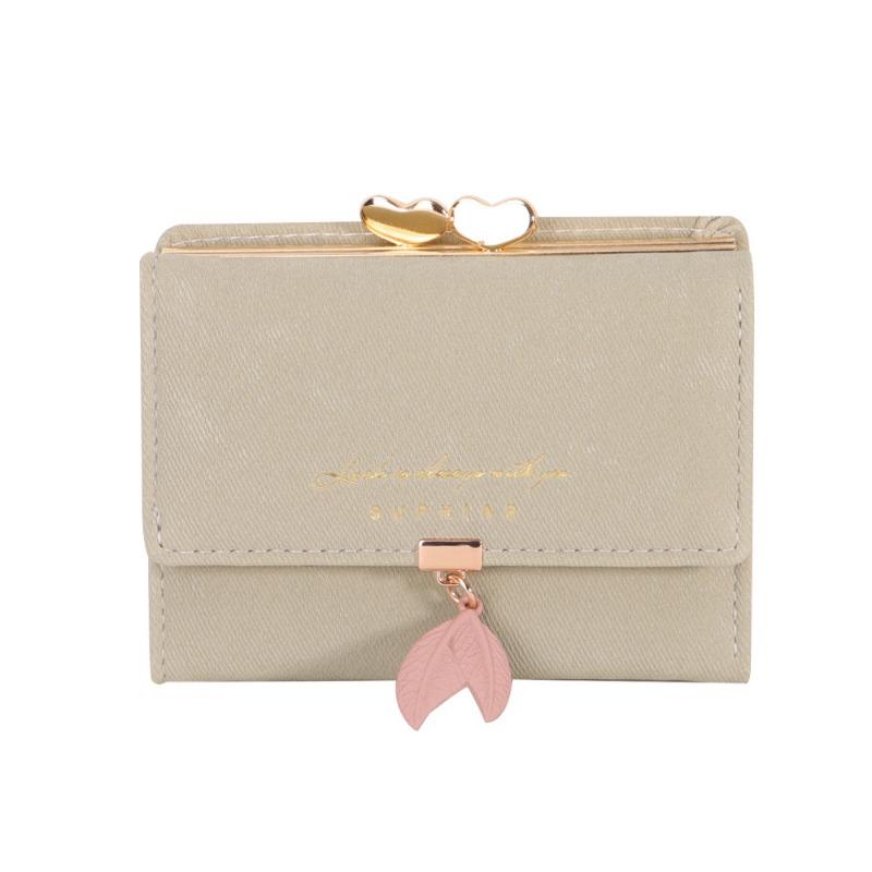 Simple flannel new small wallet short women's change bag card bag integrated wallet student girl