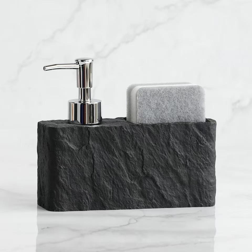 

Household Kitchen Detergent Subpackaged Empty Bottles Pressed Bottles Marbled Resin Storage Emulsion Bottles Bathroom чёрный