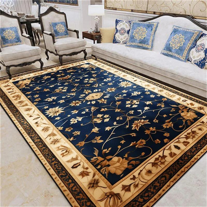 Luxury Vintage Floral Area Rug – Non-Slip Machine Washable Carpet for Living Room Bedroom, Elegant Floor Mat
