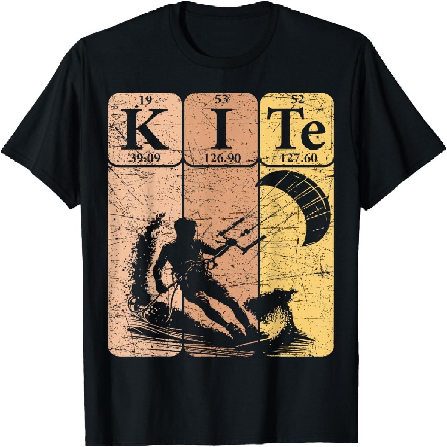Kitesurfing Periodic Table Elements Kiteboarding Retro T-Shirt(17) XXXXXL разноцветный