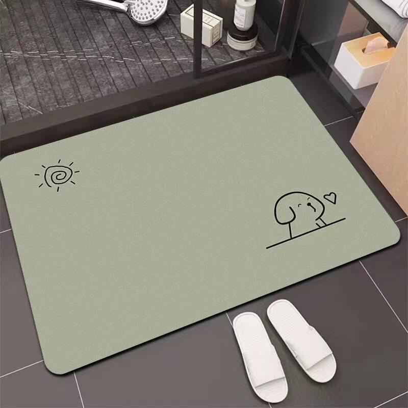 Diatom Mud Non-Slip Water-Absorbing Bath Mat - Cartoon Design, Easy-Clean, Dirt-Resistant 40x60cm