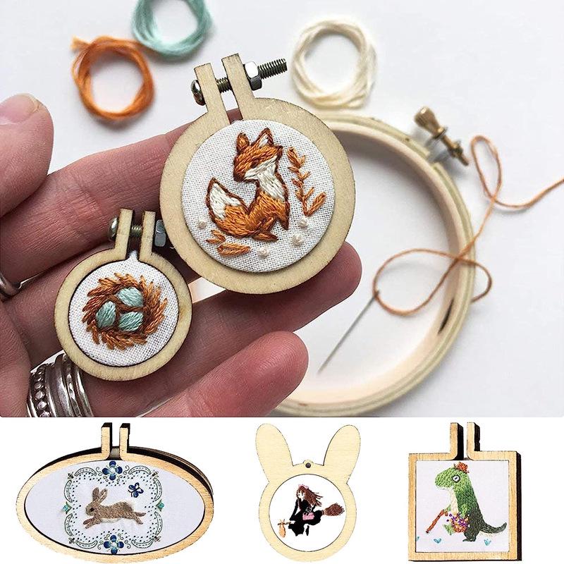 Mini Stickrahmen aus Holz: Klein Rund/Oval für Schmuck, Kreuzstich, Foto, Accessoires, DIY