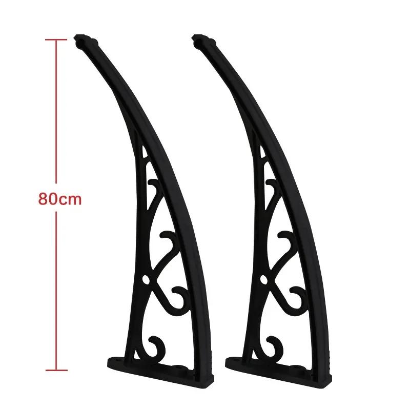 Staffa in Lega di Alluminio 60/80cm, Staffa per Tettoia da Balcone Esterno, Staffa per Tettoia da Porta e Finestra, Bianco e Nero