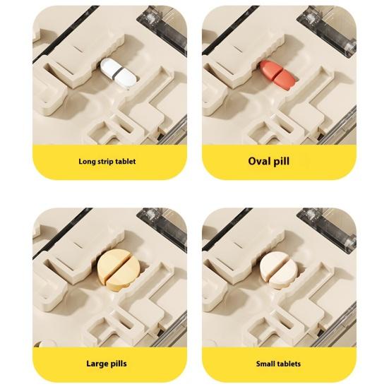 Multi-purpose Pill Cutter with Storage Compartment Double Layers Pill Splitter