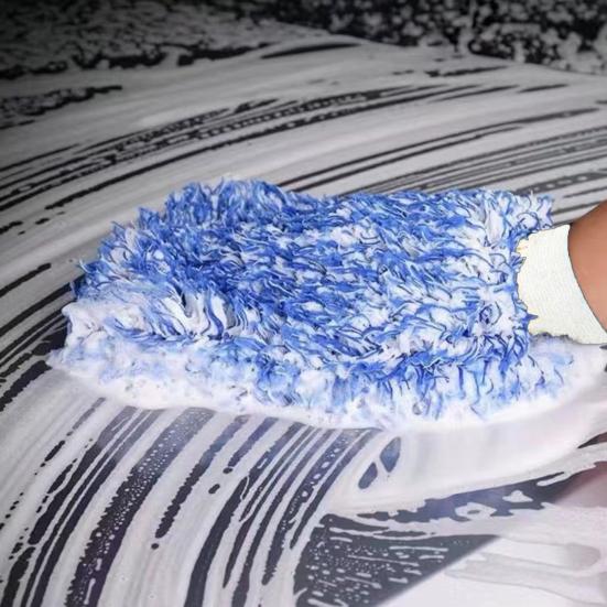 3 Pcs Microfiber Wash Mitts Scratch-Free Lint-Free Car Wash Gloves Absorbent Automotive Car Cleaning Mitt for Rinseless Washing