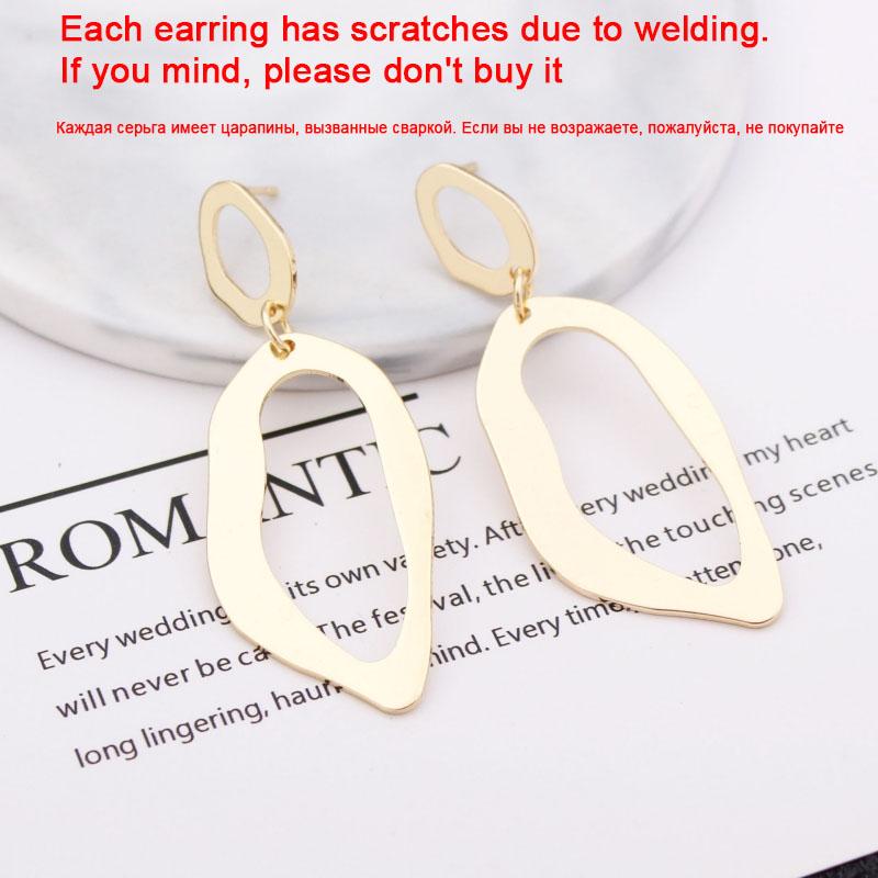 Heart Drop Earrings for Women Hollow Geometric Statement Pendants Hanging Earrings Uneven Alloy Dangle Earrings Boucle D'oreille