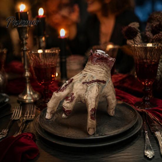 Walking Zombie Decorations Halloween Crawling Hand Prop, Sound Activated Moving for Haunted House, Spooky Party Decor, Interactive Prank Gift