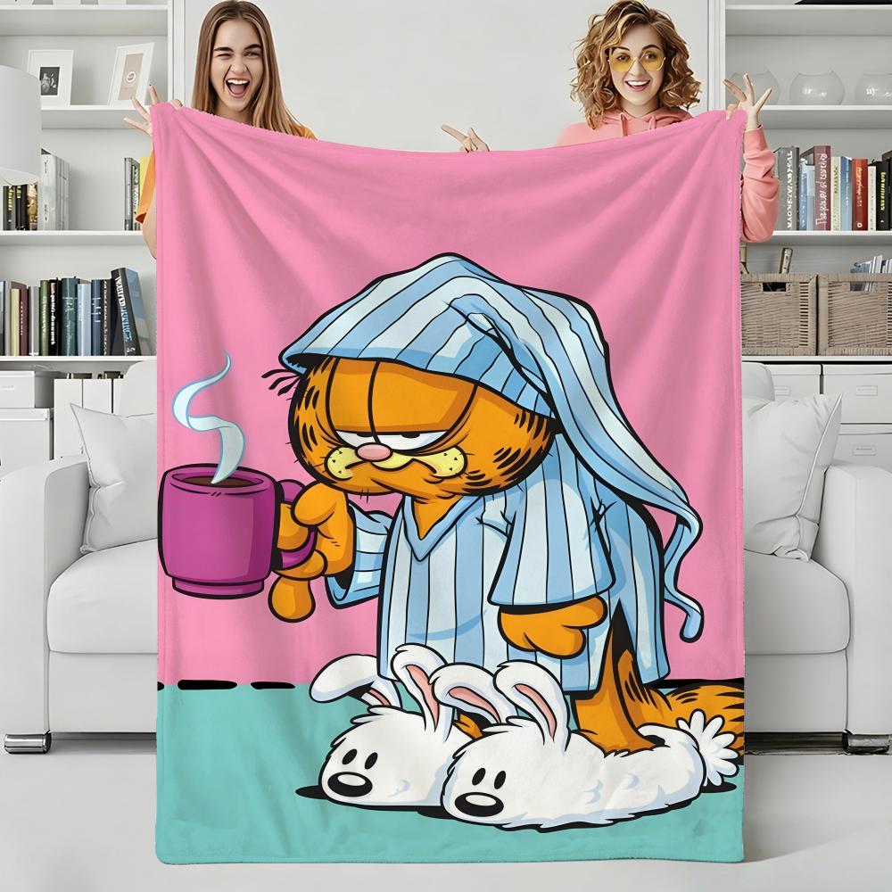 Cartoon Chubby Cute Cat Throw Flannel Blanket Perfect for Sofa Office Bed Travel Sleep Read Relax Camping Four Season Use