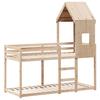 VidaXL Lit superposé avec toit 90x200 cm bois de pin massif, lit, cadre de lit, lit mezzanine, meuble de chambre, sommier, 3282000