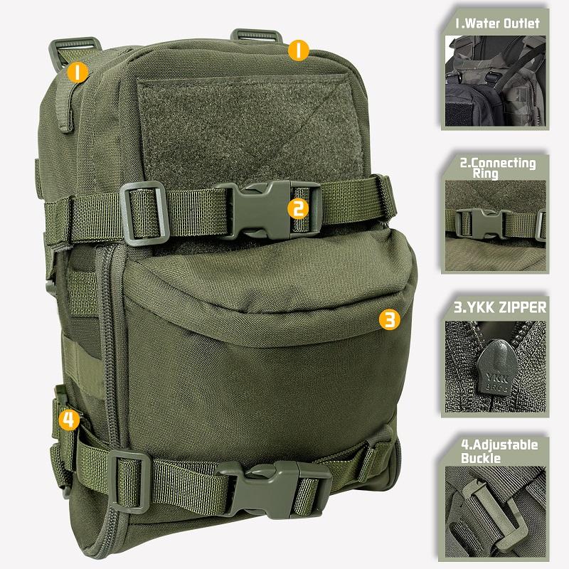 Tactical Hydration Pack Lightweight Waterproof Nylon Bag Outdoor Camping Hunting Sports Backpack Bag Mini Back Panel Water Bag