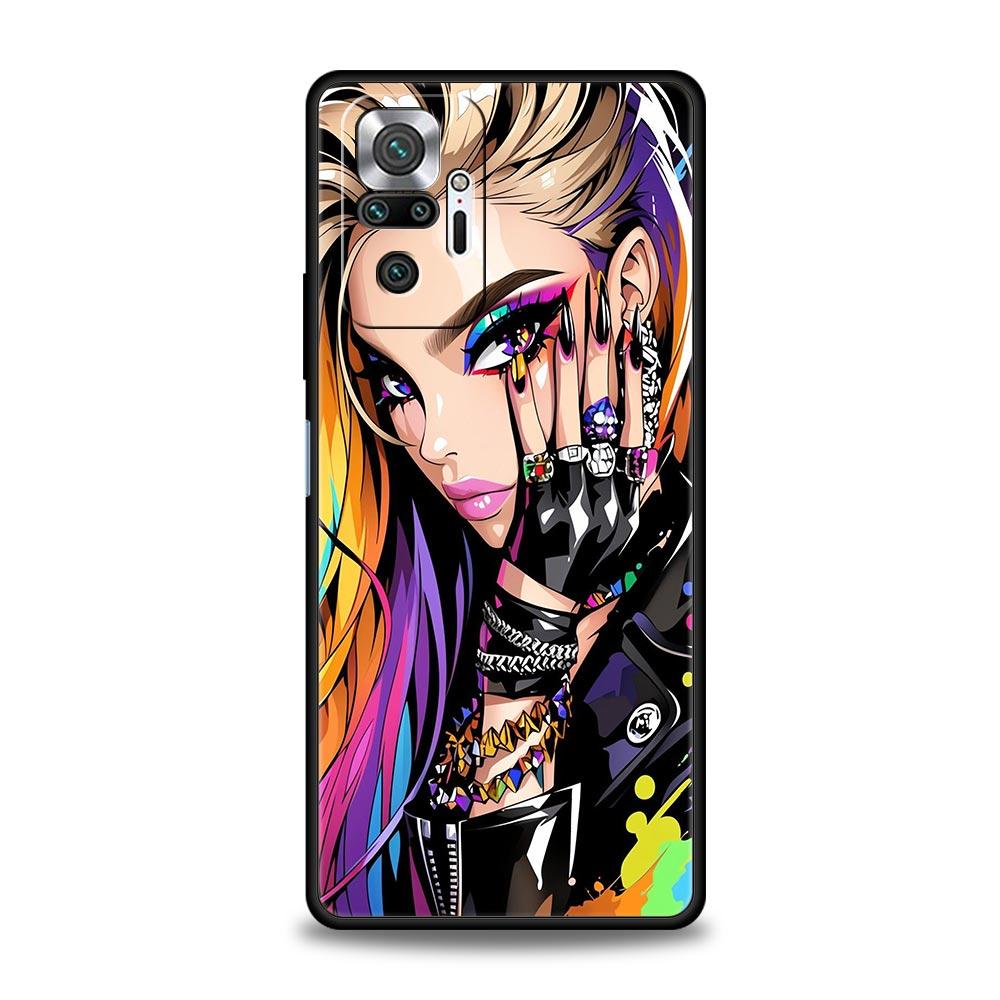 

Hot Girls Phone Case Cover for Redmi 14C 10C Note 15 14 13 12 10 11 K40 Pro Plus 5G Soft TPU Shockproof Shell Fundas Capas Bags Note 12 4G