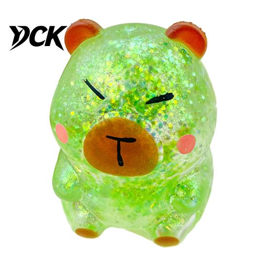 Handheld Stress Reliever Glitter Cartoon Animal Sensory Fidget Toy for Adults Kids Cute Pig Duck Soft Touch Ball Turtle Squeeze Relief Easter