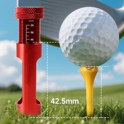 Einstellbarer Golf-Tee-Höhensetter 20-40mm Aluminiumlegierung Tee-Höhen-Elevator-Werkzeug für Konsistente Schwünge Trainingszubehör