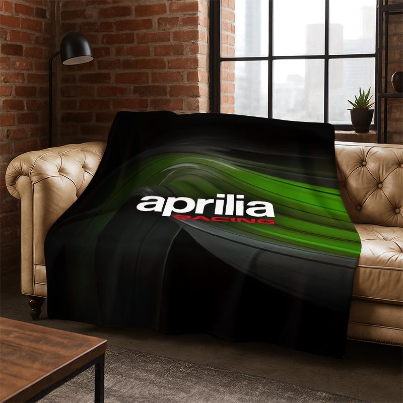 

Racing Car Aprilia Logo Moto Flannel Blanket Soft Warm Blanket Throw Blanket for Bedroom Living Room Bed Travel Picnic Gift 75x90cm