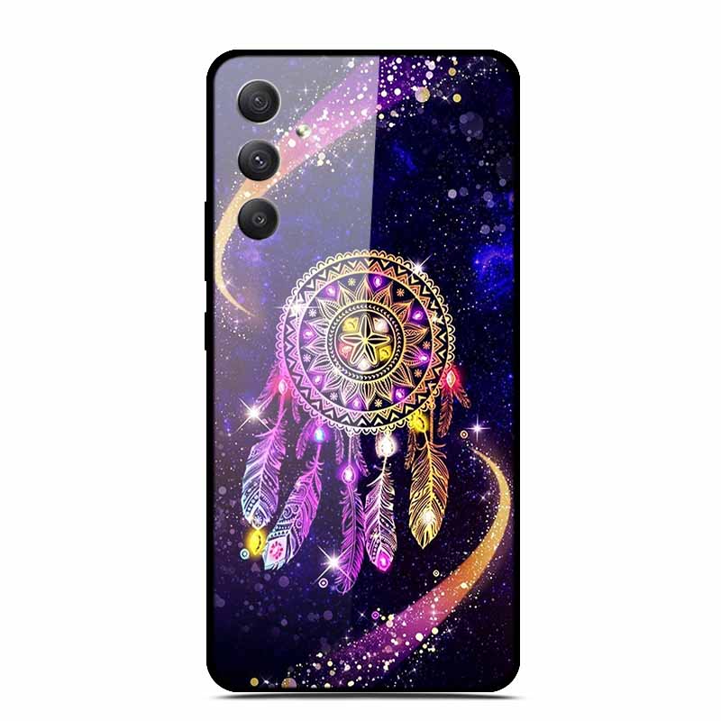 Tempered Glass Cases For Samsung M35 5G Case GalaxyM35 Painted Hard Back Fundas for Samsung Galaxy M35 5G Back Cover Protection