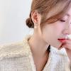 Cute Romantic Bowknot Pearl Earrings for Women Korean Simple Personality Exquisite Pendant Earrings Wedding Jewelry Party Gift