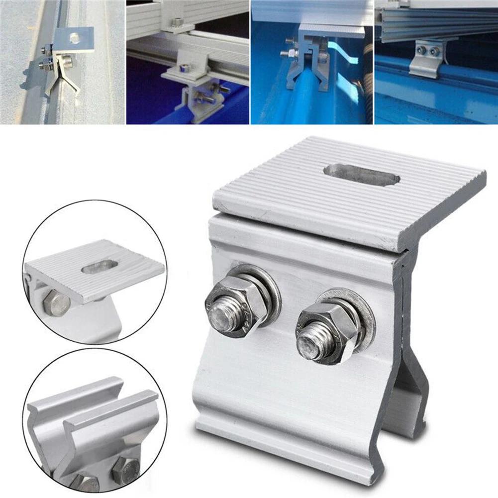 Mounting Bracket Solar Panel Stainless Steel Anodizing Fixing Clamp Mounting Bracket Sliver And Boat For Roof Clear Mill Finish