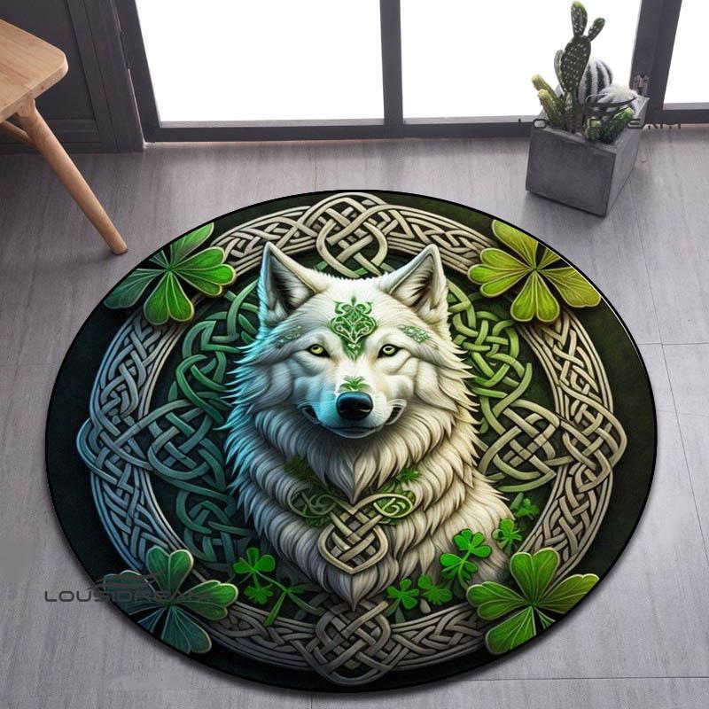 Tree of Life Retro Printed Round Carpet Living Room Bedroom Beautiful Carpet Non -slip Door Pad Floor Mats Birthday Gift