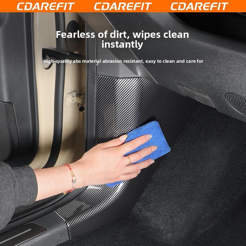 For Chery ICAUR V27 All Inclusive Car Driver Passenger Seats A-pillar Anti Kick Panel Carbon Fiber Pattern Anti Scuffing Panel