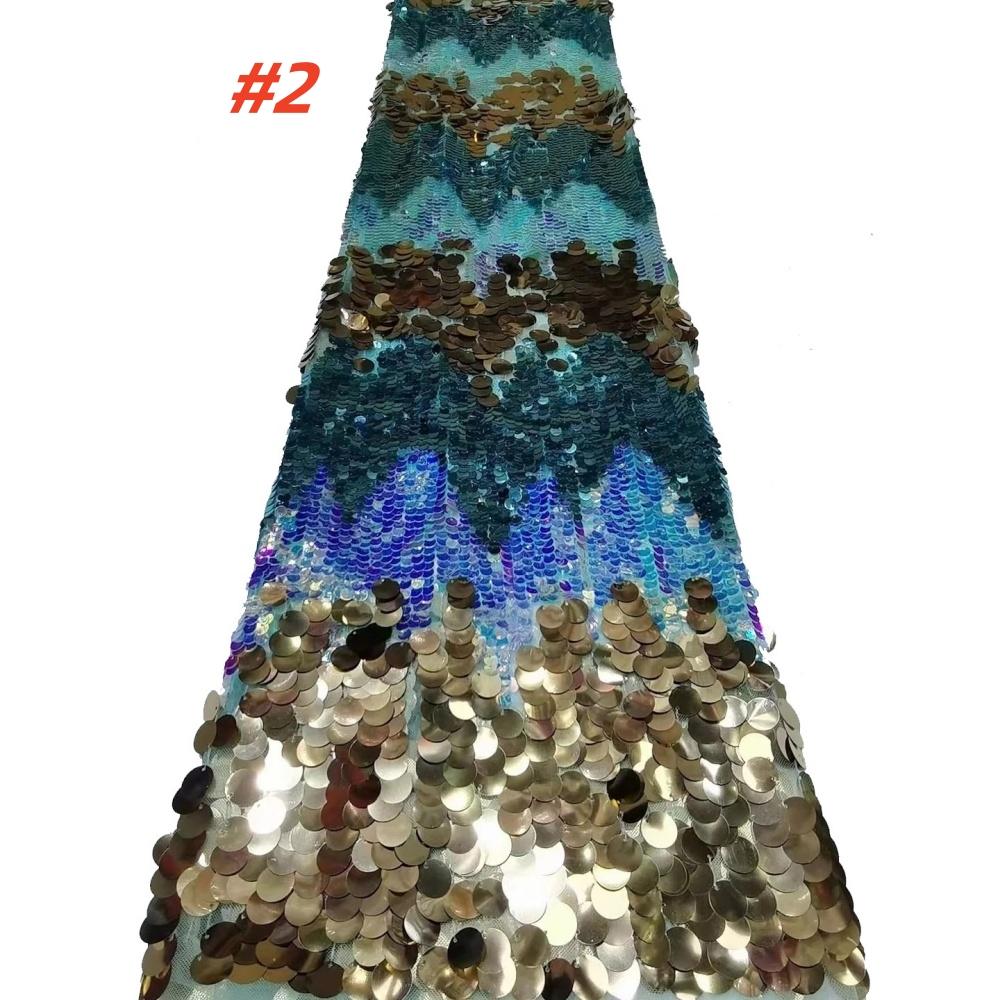 Multi Color Gradient Big Sequin Mesh Fabric for Diy Sewing Dress 2026 Fashion Clothing Designer Fabrics Cloth Material Wholesale
