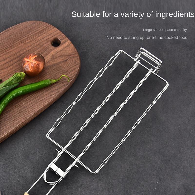 Stainless Steel Barbecue Mesh, Detachable Folding Grill Clip, Ham Sausage Specific Grill, Outdoor Portable Barbecue Rack