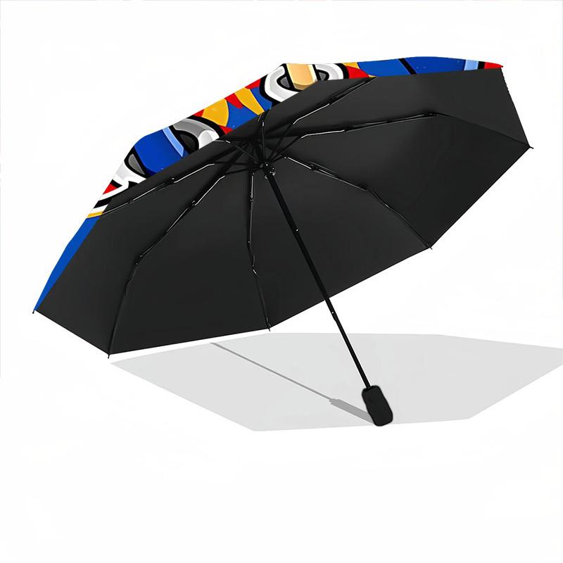 1PC Sonic the Hedgehog - Custom Name Automatic Folding Umbrella - Compact 8-Rib Design, Durable Plastic & Iron, Daily Use S0106026