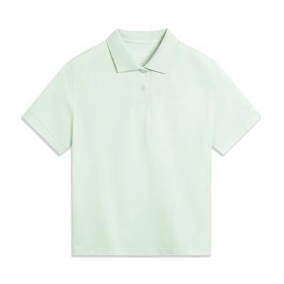 Li Ning Sports Lifestyle Series Solid Color Soft Breathable Casual Versatile Short Sleeve Polo Shirt Women Polo Shirts APLV118-4