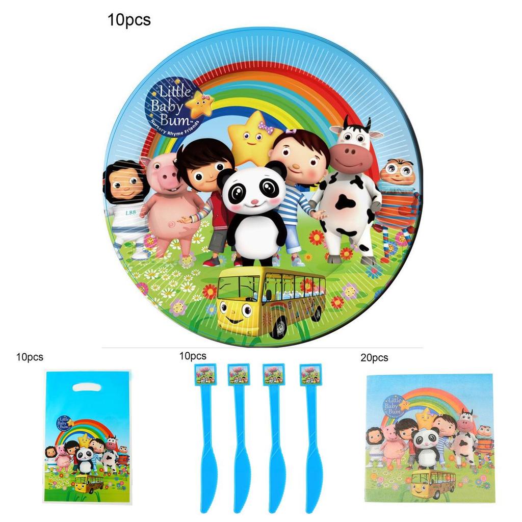 Fournitures de Fête d'Anniversaire Thème Little Baby Bum Avec Vaisselle Festive Et Décoration