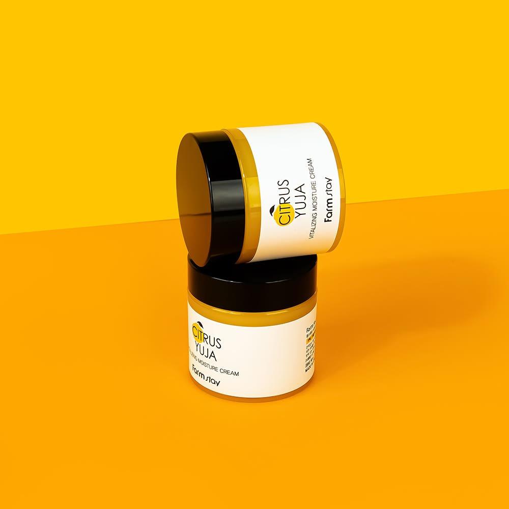 Farmstay Citrus Yuja Vitalizing Moisture Cream Brightening Hydrating 80ml