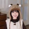 Winter Kids Cartoon Deer Plush Hat With Windproof Ear Flap For Outdoor Warmth