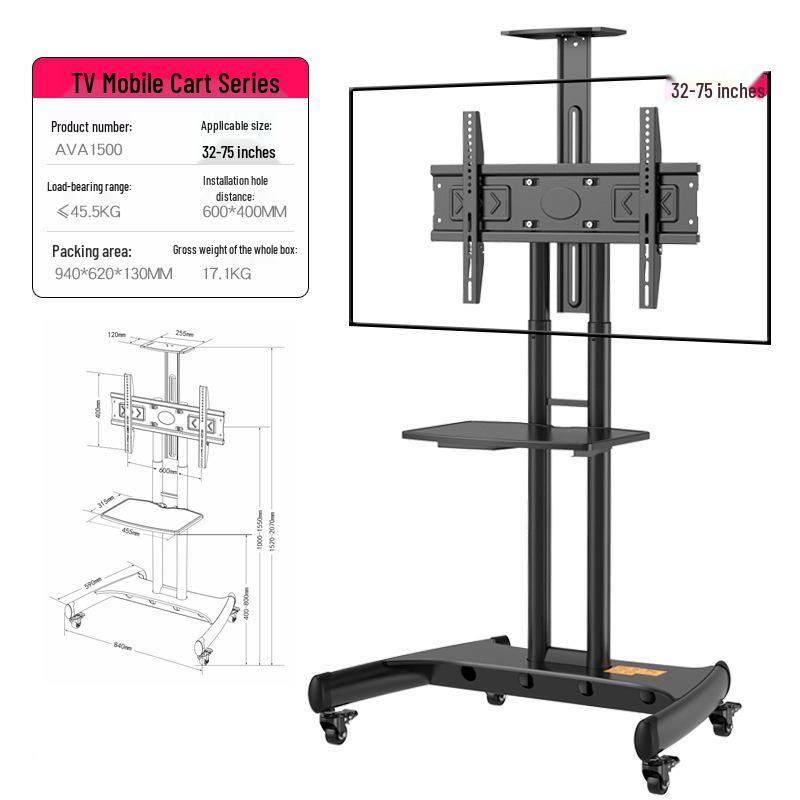 NB Universal Mobile LCD TV Stand with Wheels for Video Conferencing