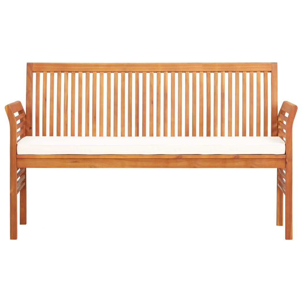 3 Seater Garden Bench with Cushions 150 cm Solid Acacia Wood