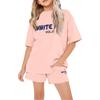 Kids Summer Sport T-Shirt And Shorts 2 Piece Outfit Tracksuit Set Short Sleeve Letter Print Crop Tops With Clothing Set