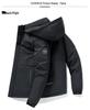 Men's Business Casual Down Jacket with Detachable Hood - Graphene Insulated, Thick Padded Cotton Coat for Winter