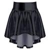 Girls Elastic Waist Ruffle Dance Skirt Bronzing Cloth Irregular Hem Stylish Performance Skirt