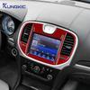 Real Soft Carbon Fiber For Chrysler 300 300C 2011 2012 2013 2014 LHD RHD Car Central Control Screen Panel Sticker Accessories