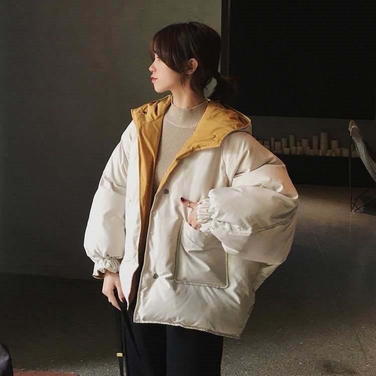 

Korean Style Reversible Cotton Jacket for Women – Loose Fit, Thickened Spring/Summer Outerwear S