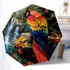 1pc Tropical Parrot Automatic Folding Umbrella, Lightweight Retractable Compact Travel Umbrella, 8-Rib Sturdy Frame087