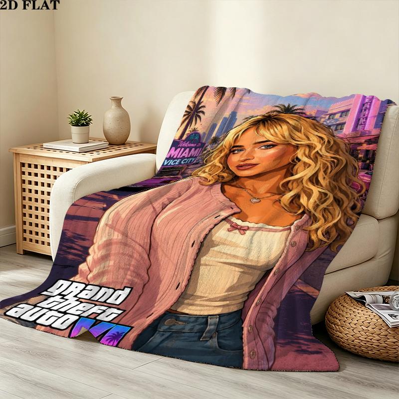 Sabrina Carpenter Print Flannel Blanket, High Quality Comfortable for All Seasons, Home Decor, Warmth and Comfort, Perfect for Christmas Gifts