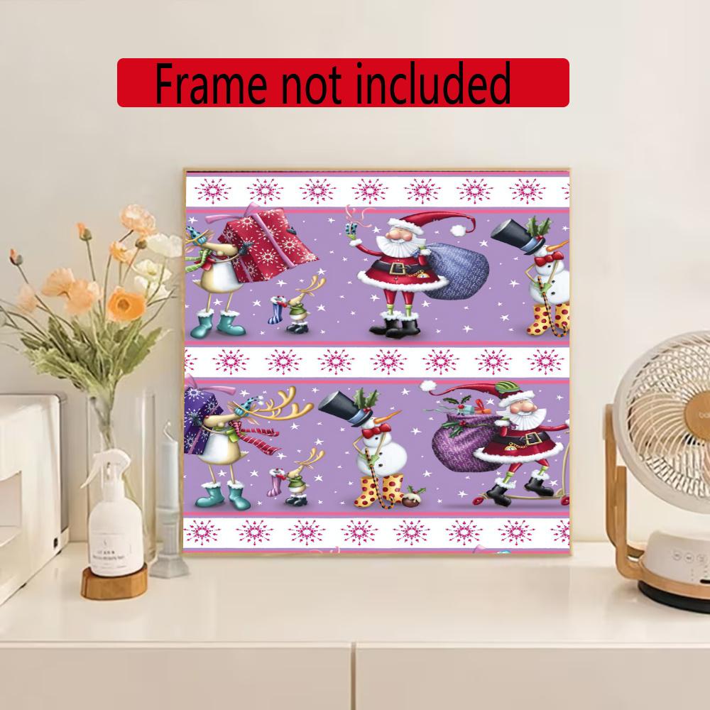Christmas 5D Diamond Painting Round Diamond Rhinestones Mosaic Diamond Embroidery Wall Paintings Rhinestones Gift Frameless