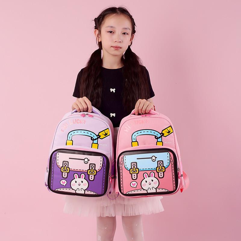 Adorable Cartoon Nylon School Backpack For Kindergarten And First Grade Boys And Girls