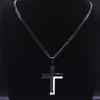 316L Stainless Steel Splice Cross Pendant Chain Necklace For Men Zircon Religion Protect Accessories