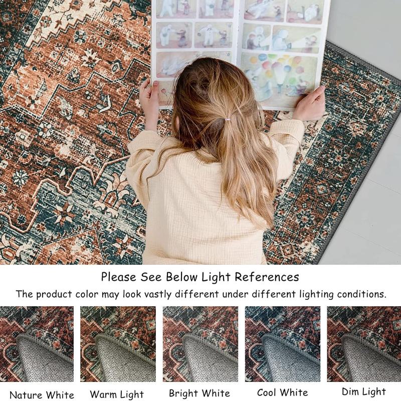 Ultratenký Pratelný Vintage Oblastní Koberec Boho Protiskluzový Vstupní Koberec Koberec do Obývacího Pokoje Vstupní Rohožka Koberec do Kuchyně Prádelny Koupelny Ložnice Modlitební Koberce